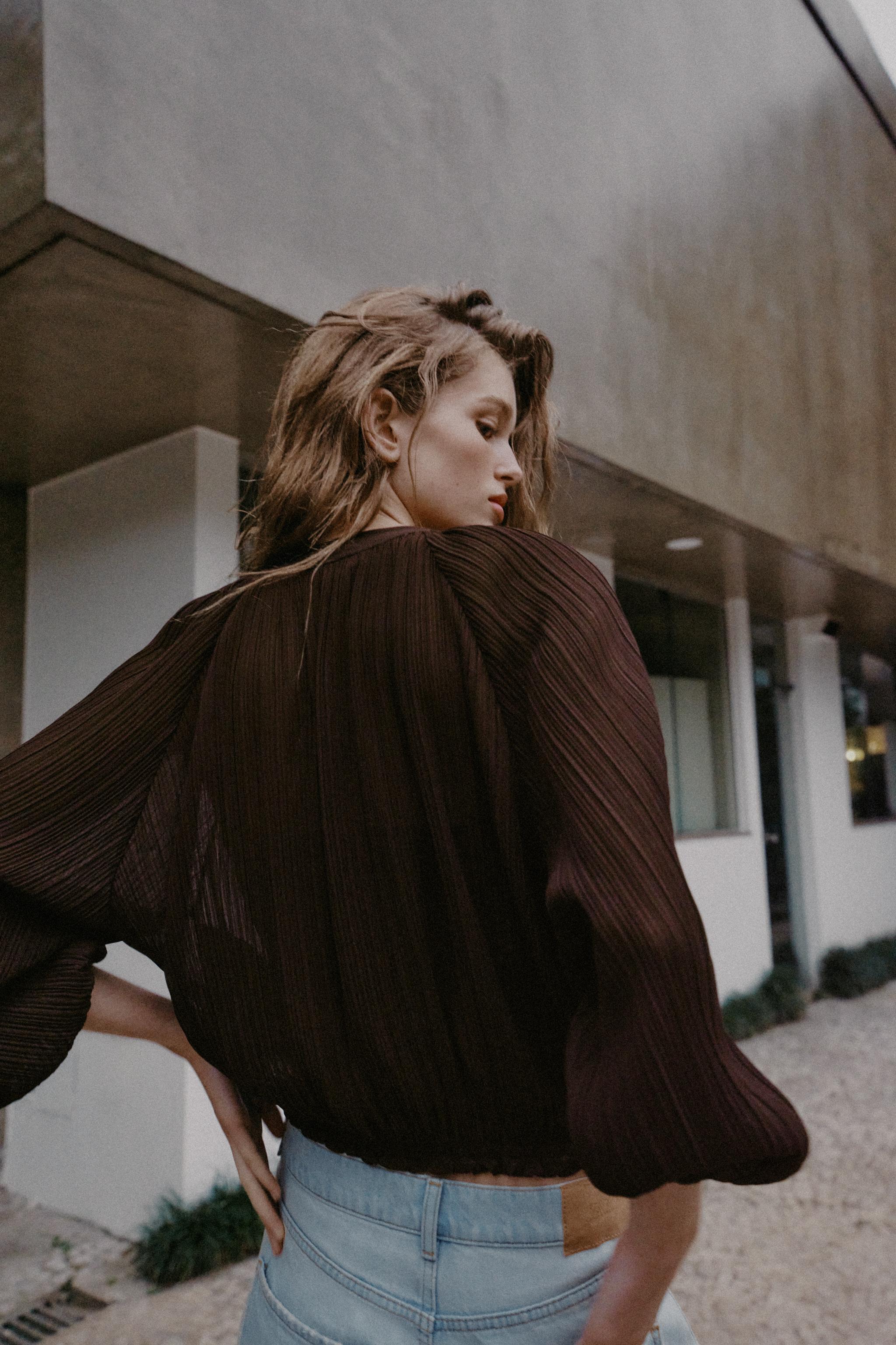 PLEATED ORGANZA JACKET